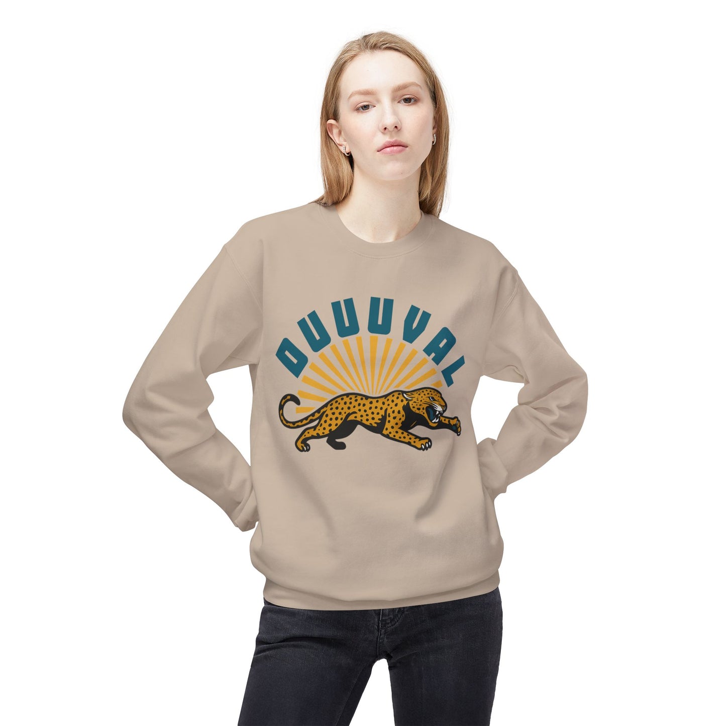 Duval Jaguars Game-day Fleece Crewneck Sweatshirt | Wear It Now | Jax Humor