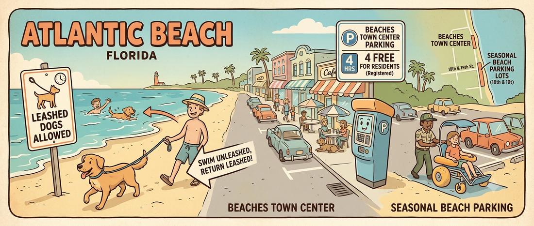 Atlantic Beach Laws: Two Parking Programs and a 12-Foot Leash