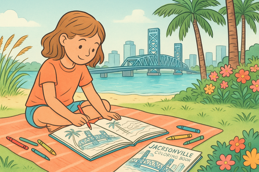 Jacksonville Coloring Book for Girls: Beaches, Gardens, and Riverfront Aesthetics