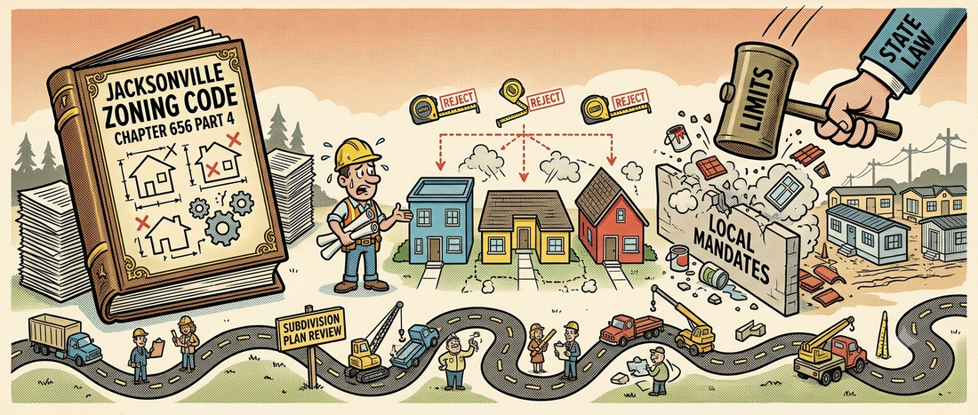 Jacksonville's Anti-Monotony Law: Why New Subdivisions Can't Build the Same House Twice in a Row