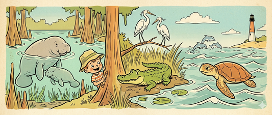 Manatees, Gators, and Sea Turtles: A Florida Coloring Book for Animal-Loving Kids