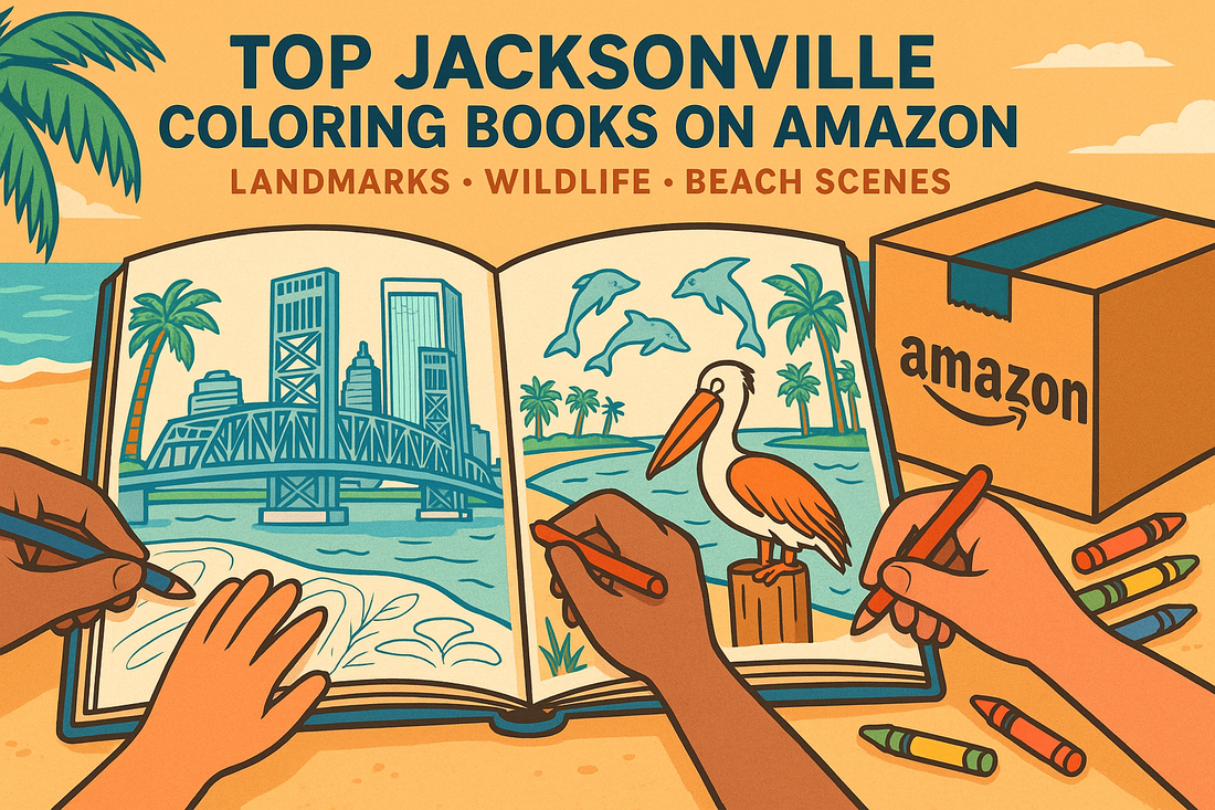 Top Jacksonville, Florida Coloring Books on Amazon: Landmarks, Wildlife, and Beach Scenes