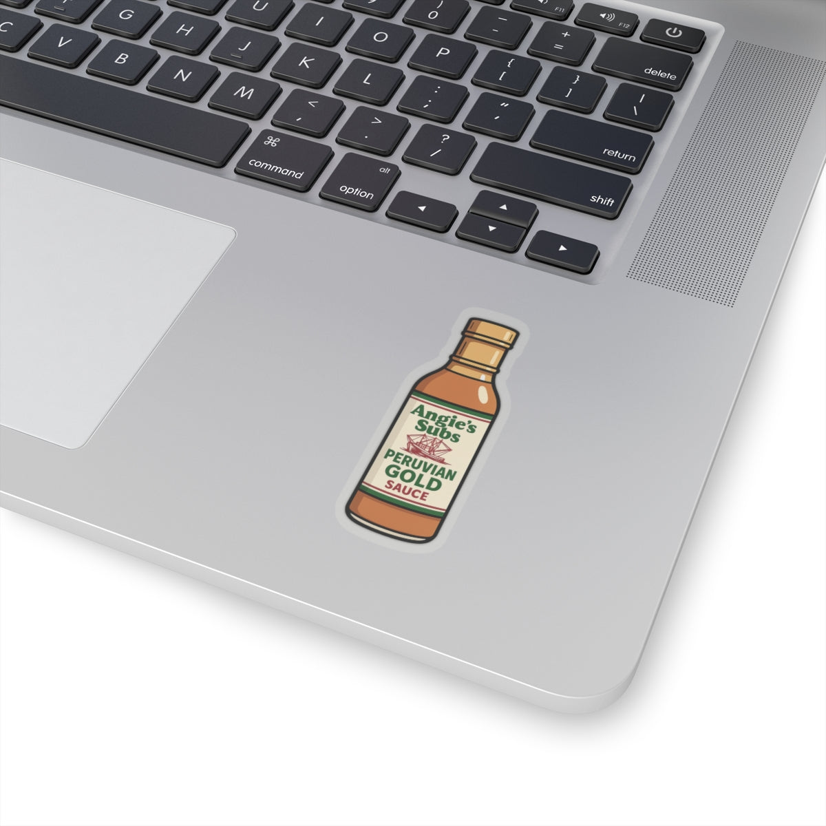 Peruvian Gold Sauce Sticker | Angie's Subs Kiss-Cut Vinyl Sticker | Get Yours Now | Jax Humor