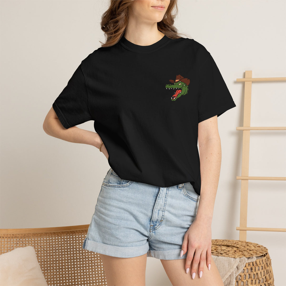 Jacksonville Rodeo w/ Front Logo T-Shirt: Vintage Cowboy & Alligator Rodeo Graphic Tee