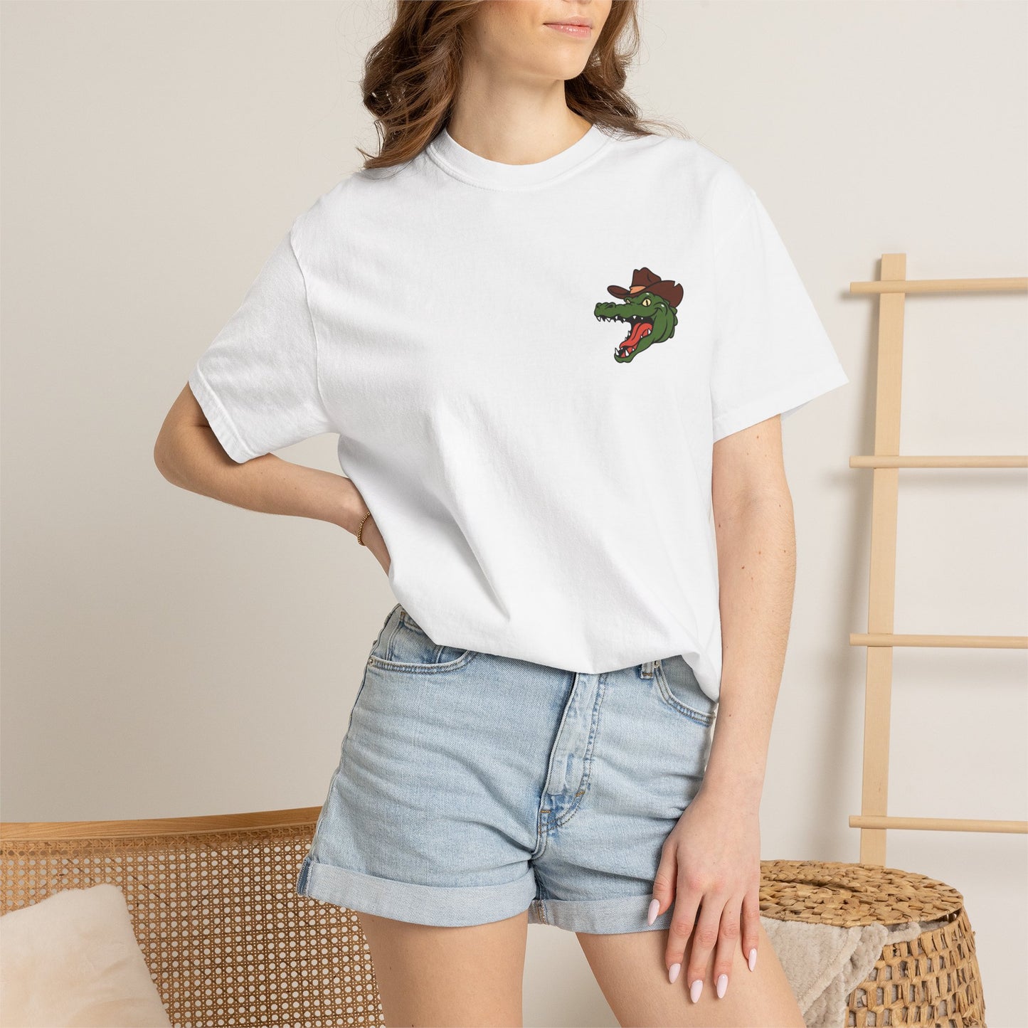 Jacksonville Rodeo w/ Front Logo T-Shirt: Vintage Cowboy & Alligator Rodeo Graphic Tee