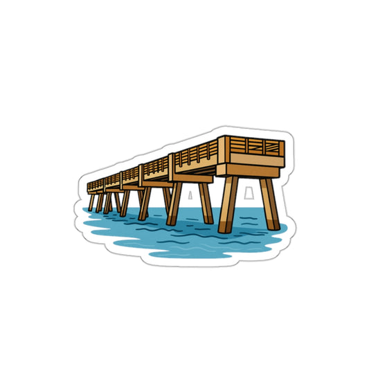 Jacksonville Beach Pier Die-Cut Stickers