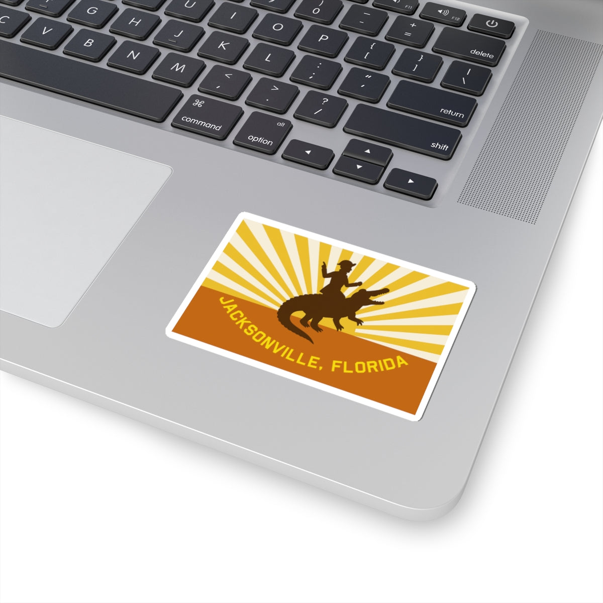 Jacksonville City Sticker | Retro Alligator Rider Sticker | Kiss-Cut Vinyl Decal | Get Yours | Jax Humor