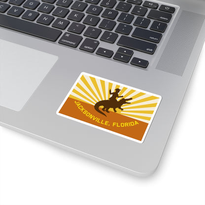 Jacksonville City Sticker | Retro Alligator Rider Sticker | Kiss-Cut Vinyl Decal | Get Yours | Jax Humor
