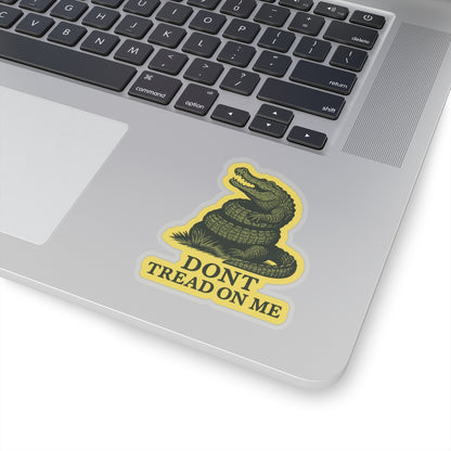 Don't Tread On Me Alligator Sticker — Patriotic Vintage Gadsden-Style Vinyl Kiss-Cut