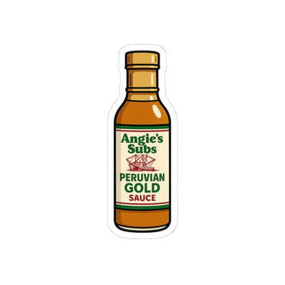 Peruvian Gold Sauce Sticker | Angie's Subs Kiss-Cut Vinyl Sticker | Get Yours Now | Jax Humor
