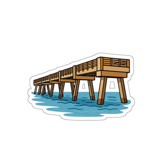 Jacksonville Beach Pier Die-Cut Stickers