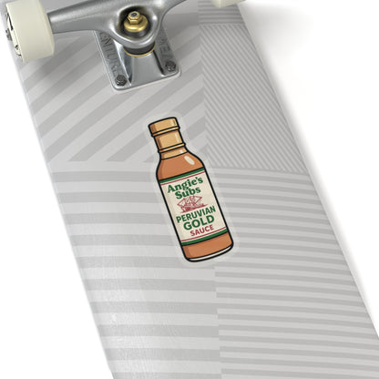 Peruvian Gold Sauce Sticker | Angie's Subs Kiss-Cut Vinyl Sticker | Get Yours Now | Jax Humor