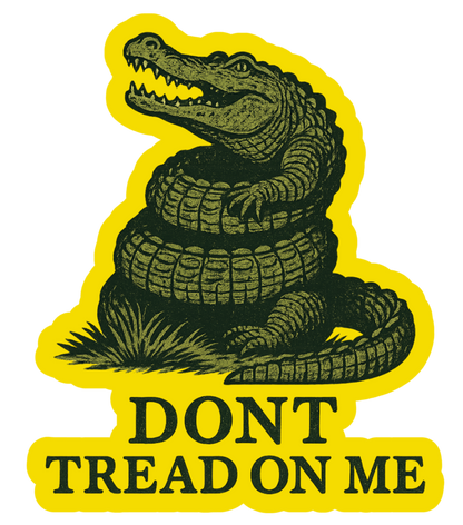 Don't Tread On Me Alligator Sticker — Patriotic Vintage Gadsden-Style Vinyl Kiss-Cut