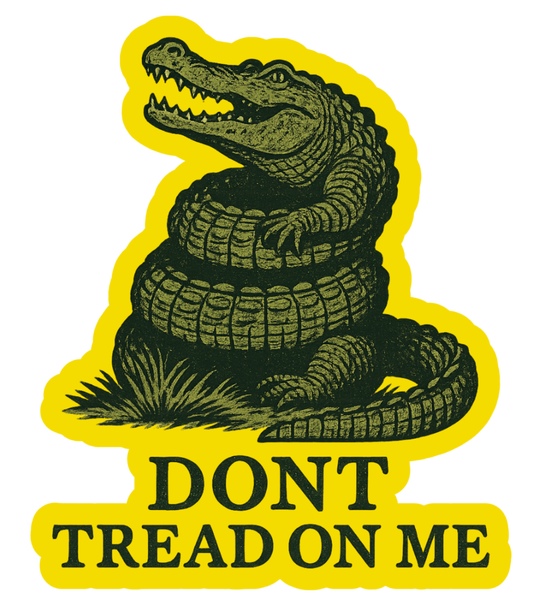 Don't Tread On Me Alligator Sticker — Patriotic Vintage Gadsden-Style Vinyl Kiss-Cut
