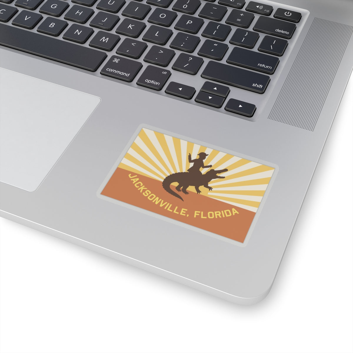 Jacksonville City Sticker | Retro Alligator Rider Sticker | Kiss-Cut Vinyl Decal | Get Yours | Jax Humor