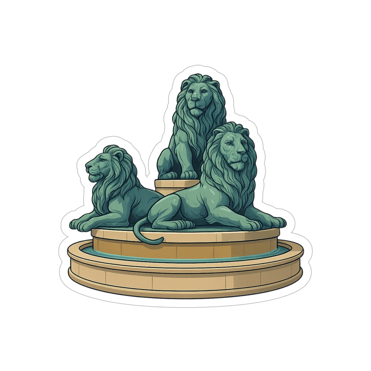 San Marco Lion Fountain Sticker | Get Yours | Jax Humor