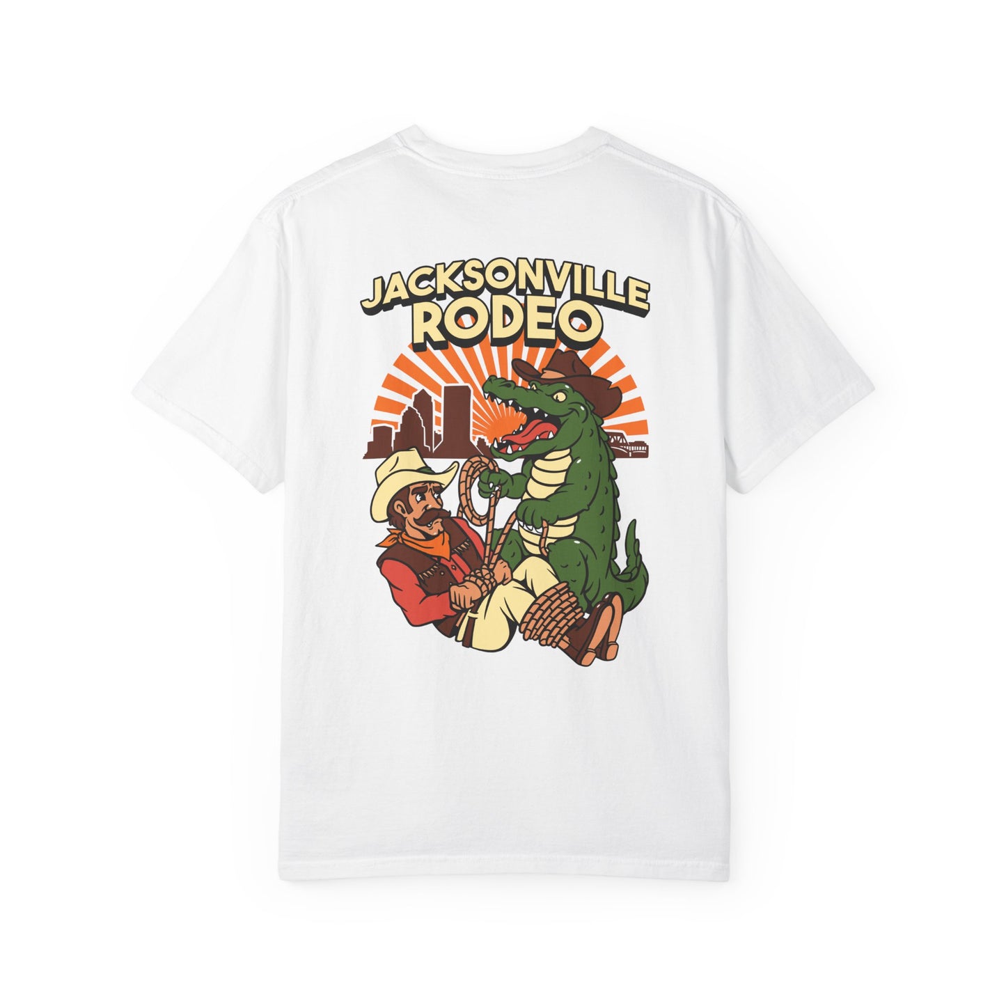 Jacksonville Rodeo T-Shirt: Vintage Cowboy & Alligator Rodeo Graphic Tee