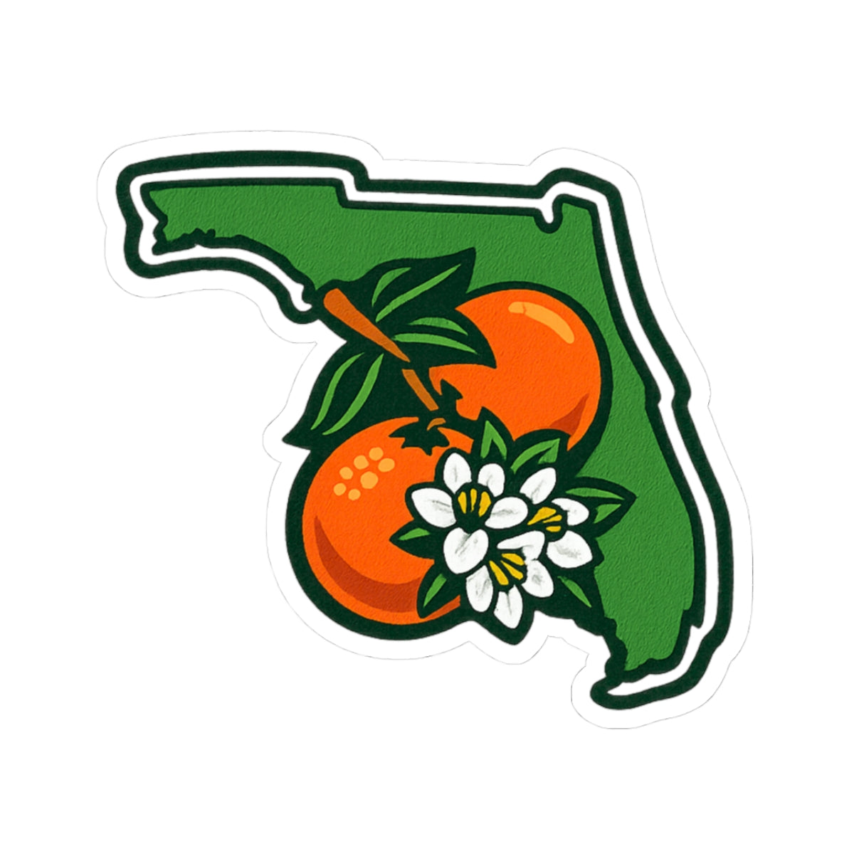 Florida Orange State Sticker | Kiss-Cut Vinyl Decal | Get Yours | Jax Humor