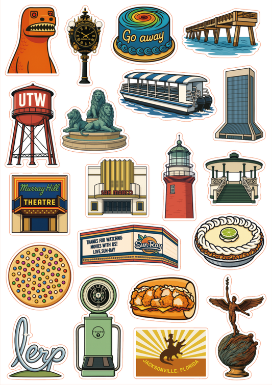 Jacksonville Sticker Pack | 20 Vinyl Stickers
